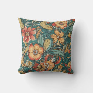 Cojín Decorativo Patrón floral colorido Flores silvestres