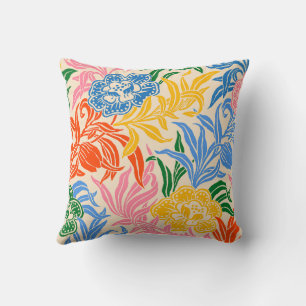 Cojín Decorativo Patrón Floral Colorido Vintage Contemporáneo