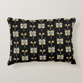Cojín Decorativo Patrón Floral Con Flores Azules Y Amarillas