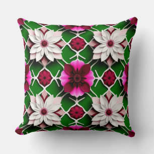 Cojín Decorativo Patrón floral con flores coloridas