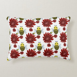 Cojín Decorativo Patrón floral de abejas