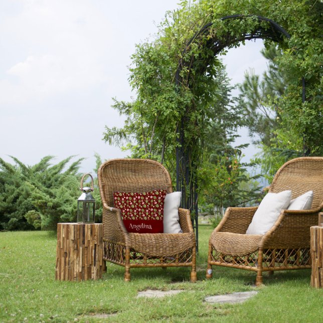 Cojín Decorativo Patrón floral de acuarela rosa borgoñona (Subido por el creador)