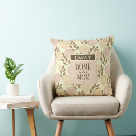Cojín Decorativo Patrón floral de arte de línea Día de la Madre