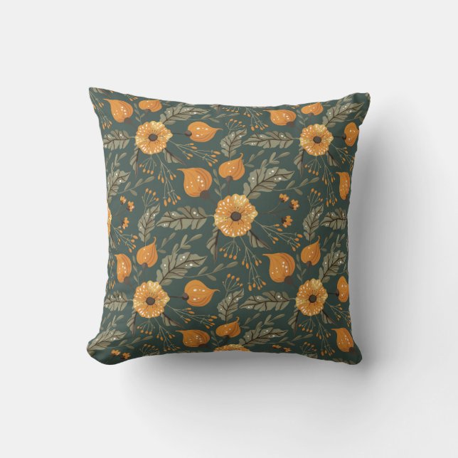 Cojín Decorativo Patrón floral de Boho (Anverso)