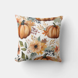 Cojín Decorativo Patrón floral de calabaza de color de agua de Acci