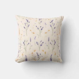 Cojín Decorativo Patrón floral de campo de lavadora acuarela