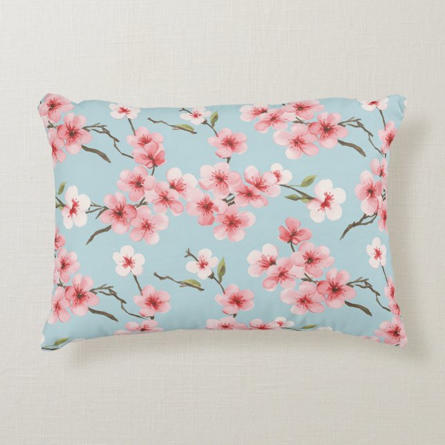 Cojín Decorativo Patrón floral de cerezo (Anverso)