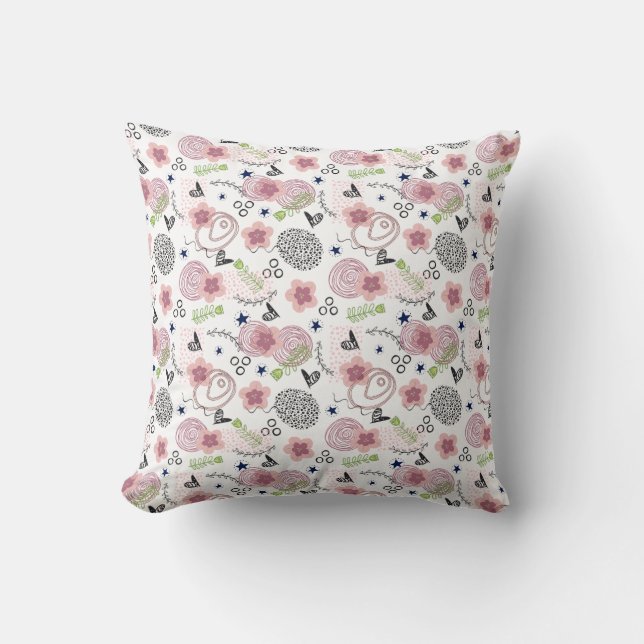 Cojín Decorativo Patrón floral de corte (Anverso)