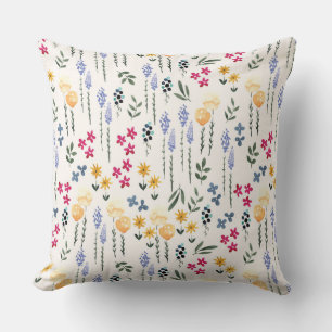 Cojín Decorativo Patrón floral de flores botánicas de 20" x 20"