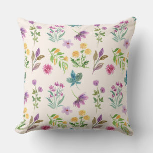 Cojín Decorativo Patrón floral de flores botánicas de 20" x 20"