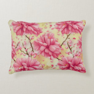 Cojín Decorativo "Patrón floral de flores de cerezo acuarela"