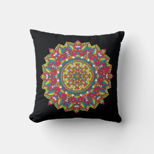 Cojín Decorativo Patrón floral de Guay y Mandala colorido
