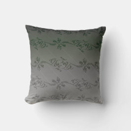 Cojín Decorativo Patrón floral de hoja a rayas con gradiente gris