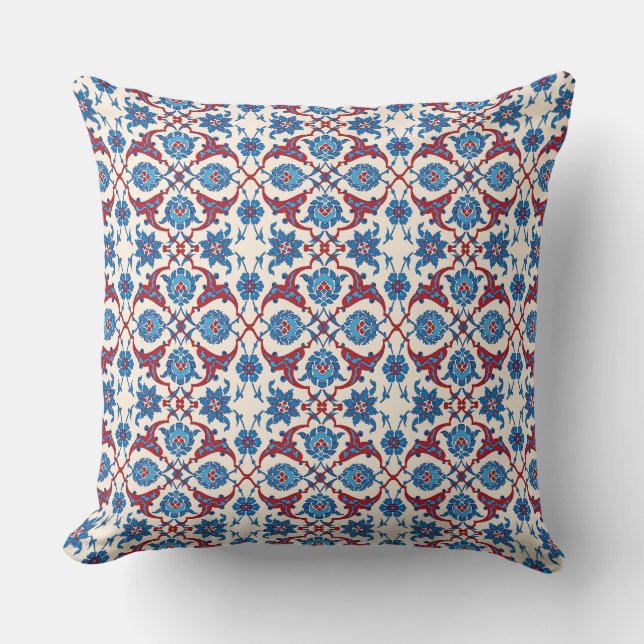 Cojín Decorativo Patrón Floral de Iznik (Anverso)