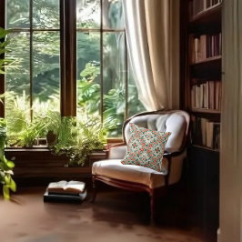 Cojín Decorativo Patrón floral de la cabaña de campo