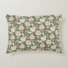 Patrón floral de Lily de Beige Verde Botánico