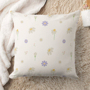 Cojín Decorativo Patrón floral de margarita pastel