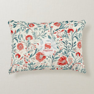 Cojín Decorativo Patrón floral de margarita roja vintage - Botánico