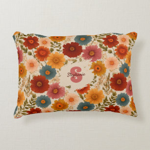 Cojín Decorativo Patrón floral de margarita vintage
