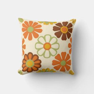Cojín Decorativo Patrón floral de margaritas retro