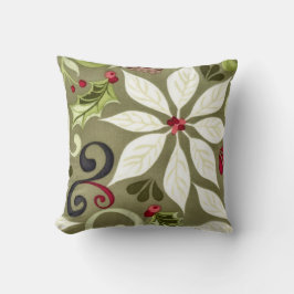 Cojín Decorativo Patrón floral de navidades