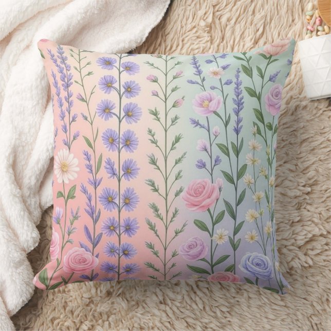 Cojín Decorativo Patrón floral de Pastel (Manta)
