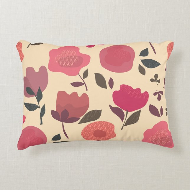 Cojín Decorativo Patrón Floral De Polvo Estilo Boho. (Anverso)