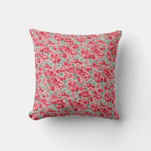 Cojín Decorativo Patrón floral de rosa roja vintage