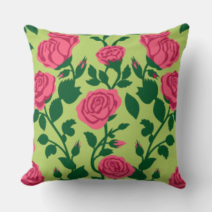 Cojín Decorativo Patrón floral de rosa rosa
