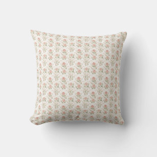 Cojín Decorativo Patrón floral de rosa sonrosada vintage