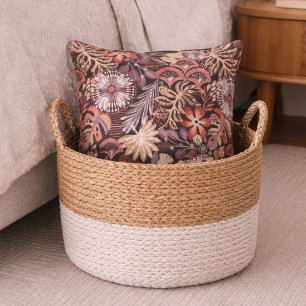 Cojín Decorativo Patrón floral de terracota boho