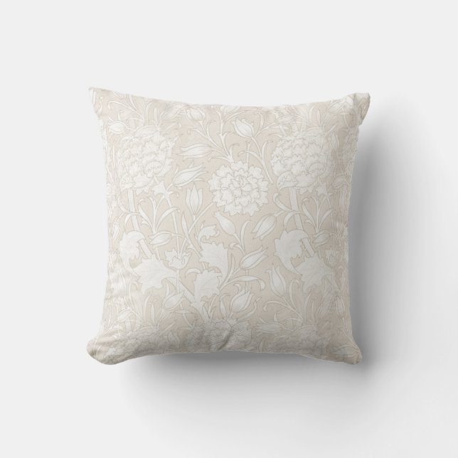 Cojín Decorativo Patrón floral de William Morris en Sepia (Anverso)