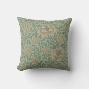 Cojín Decorativo Patrón floral de William Morris Grafton en verde s