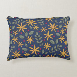 Cojín Decorativo Patrón Floral Dorado Diseño Botánico