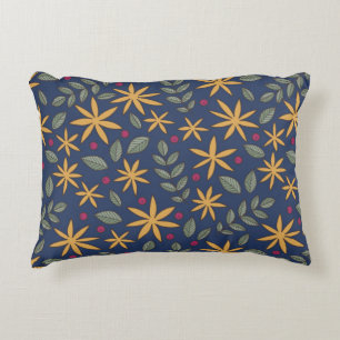 Cojín Decorativo Patrón Floral Dorado Diseño Botánico