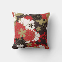 Patrón floral elegante rojo y negro