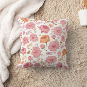 Cojín Decorativo Patrón Floral Enfermera Colorido (3)