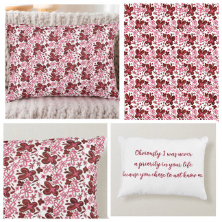 Cojín Decorativo Patrón floral especial con texto