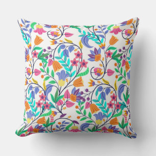 Cojín Decorativo Patrón Floral Exótico Colorido