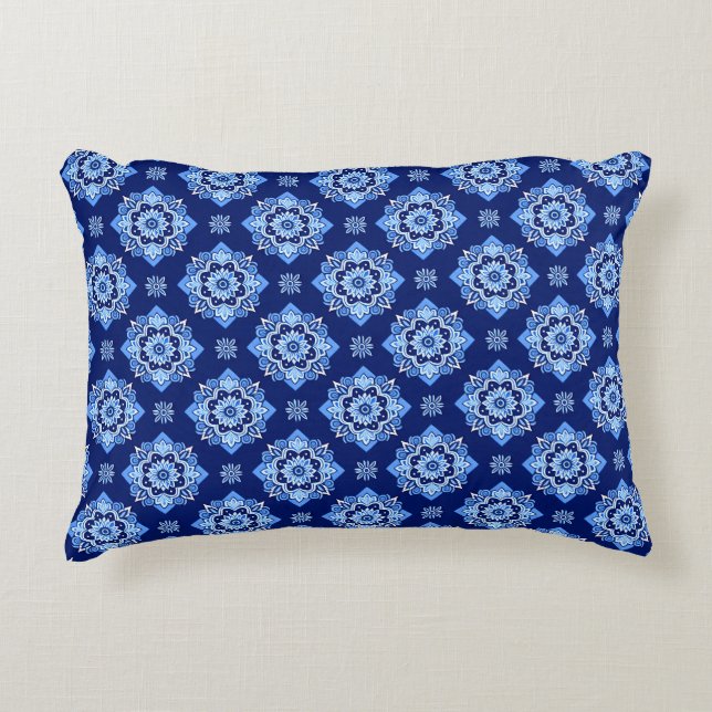 Cojín Decorativo Patrón floral geométrico de Moda Boho (Anverso)