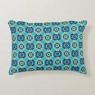 Cojín Decorativo Patrón floral geométrico de Moda Boho vibrante