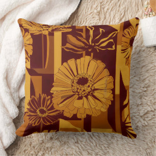 Cojín Decorativo Patrón floral geométrico de otoño moderno