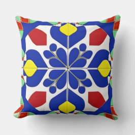 Cojín Decorativo Patrón floral geométrico inspirado en colores