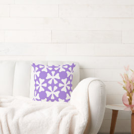 Cojín Decorativo Patrón floral geométrico moderno de color púrpura