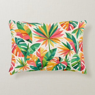 Cojín Decorativo Patrón floral geométrico retro moderno colorido