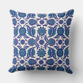Cojín Decorativo Patrón floral Iznik azul