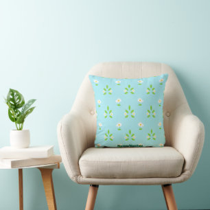 Cojín Decorativo Patrón floral minimalista de primavera