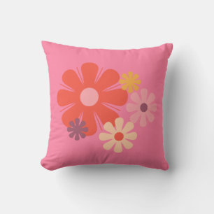 Cojín Decorativo Patrón floral Minimalista retro Locus Rosa
