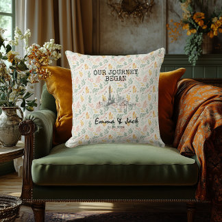 Cojín Decorativo Patrón floral mínimo personalizado en la línea aér