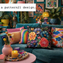 Patrón floral multicolor temperamental sobre negro